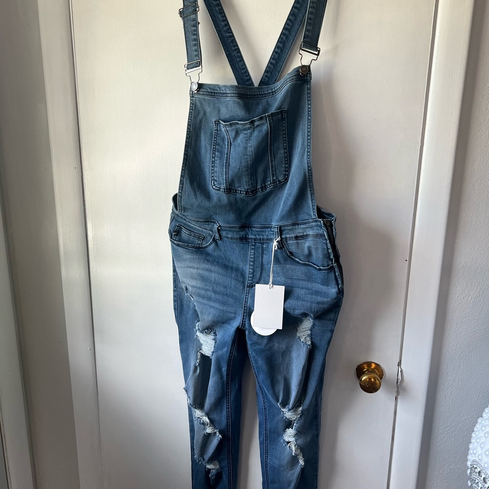 Kancan  high rise ankle skinny overalls jumpsuit